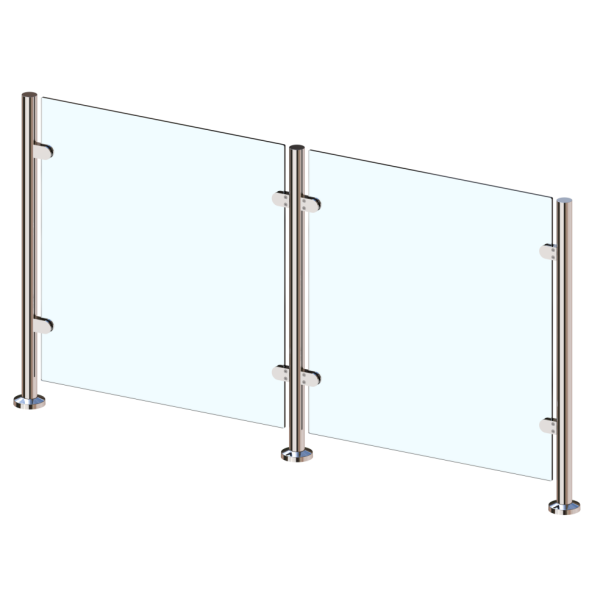 CRPF42, 42" Height Round Post hole Ø 2"(Post Only, Not Include Glass Clamp)